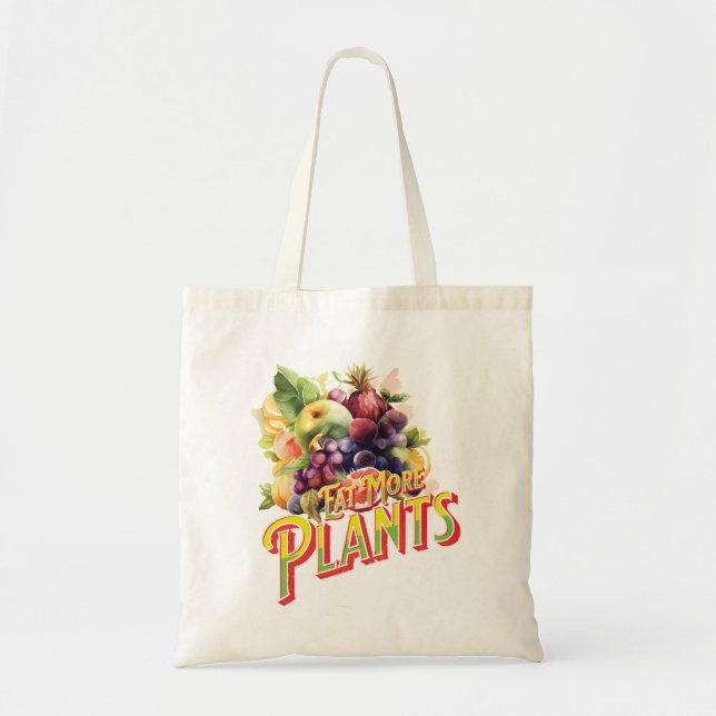 Bolso De Tela Comer más plantasBolsa de tote (Frente)