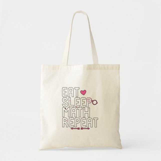 Bolso De Tela Comer matemáticas repetidas para dormir (Frente)