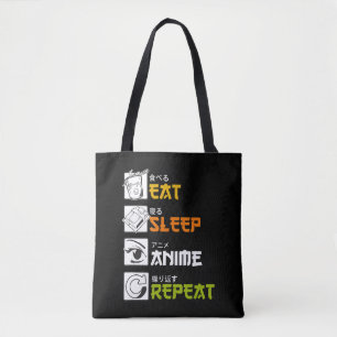 Bolso De Tela Comer Sleep Anime Repetir Idea de Regalo Cosplayer