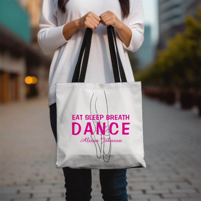 Bolso De Tela Comer Sleep Breath Dance Silhouette rosa y blanco (Subido por el creador)