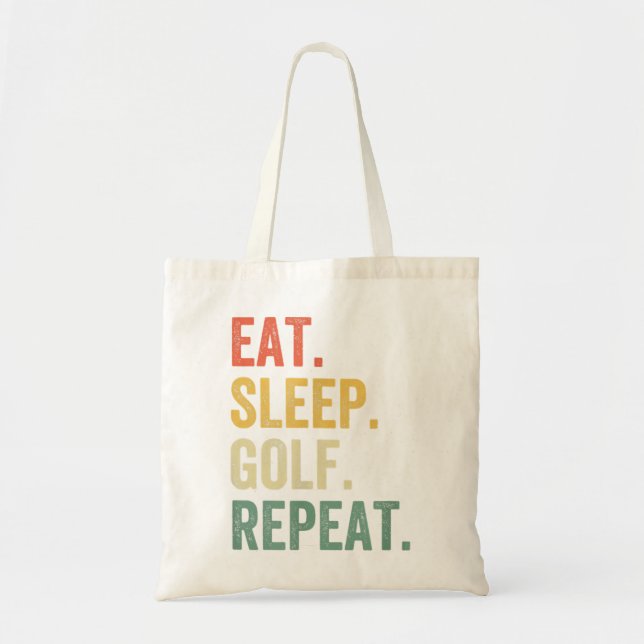 Bolso De Tela Comer Sleep Golf Repetir Gracioso Golfista (Frente)