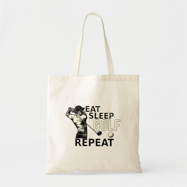 Bolso De Tela Comer Sleep Golf Repetir la gracia para los golfis (Frente)