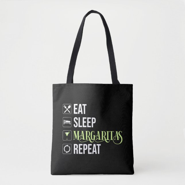 Bolso De Tela Comer Sleep Margaritas Repetir (Anverso)