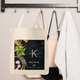 Bolso De Tela Comestibles de cocina vegetariana rústica monogram