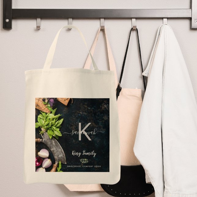 Bolso De Tela Comestibles de cocina vegetariana rústica monogram (Subido por el creador)
