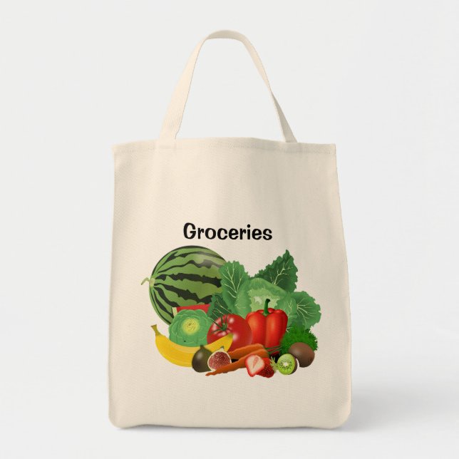 Bolso De Tela Comestibles De Frutas Y Hortalizas (Frente)