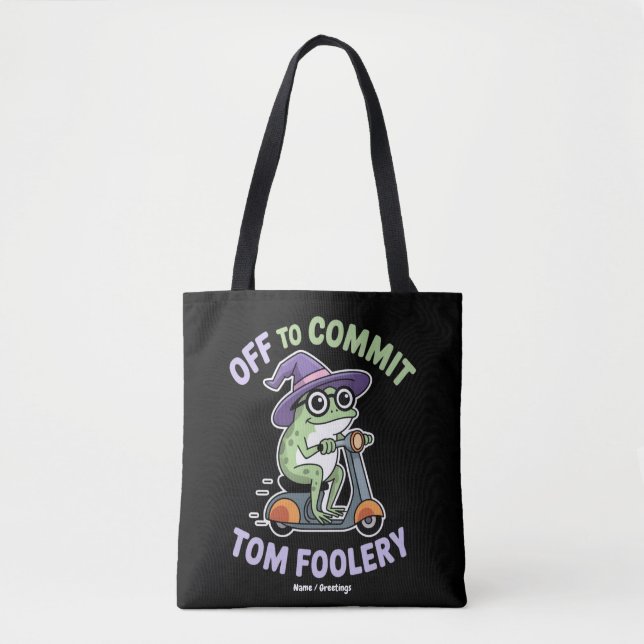 Bolso De Tela Cometer a Tom Foolery Frog Meme gracioso (Anverso)