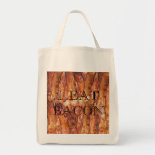 Bolso De Tela Comí Bacon Text con fondo