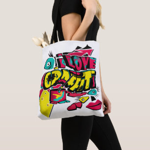 Bolso De Tela Comics abstractos estilo graffiti texto grunge urb