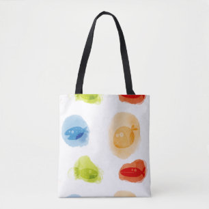 Bolso De Tela Comida acuarela divertida sobre fondo blanco