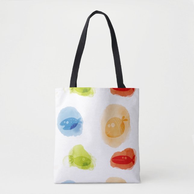 Bolso De Tela Comida acuarela divertida sobre fondo blanco (Anverso)