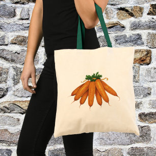 Bolso De Tela Comida antigua, montón de zanahorias orgánicas ver