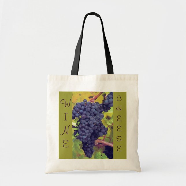 Bolso De Tela Comida campestre del vino y del queso (Frente)