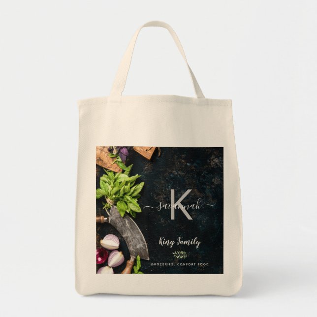 Bolso De Tela Comida de compras vegetariana rústica para la fami (Frente)
