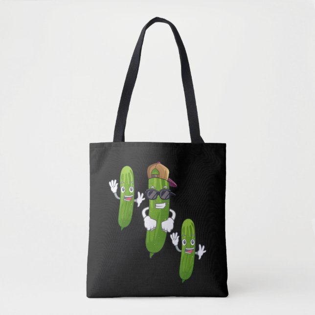 Bolso De Tela Comida divertida de pepino bailando (Anverso)