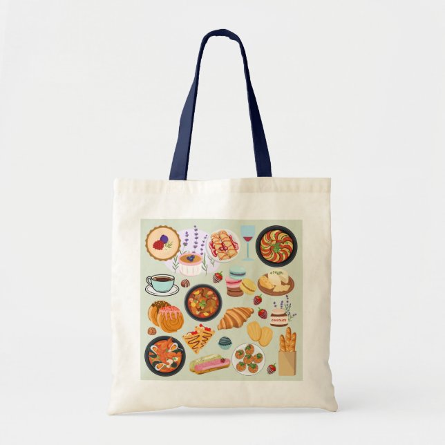 Bolso De Tela Comida Francesa (Frente)
