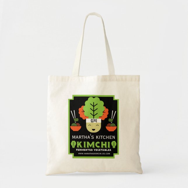 Bolso De Tela Comida hecha en casa de cocina Kimchi (Frente)
