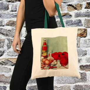 Bolso De Tela Comida Italiana Vintage Tomate Cebolla Pimienta Sa