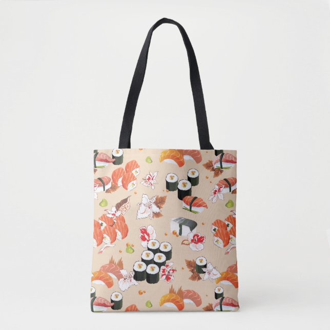 Bolso De Tela Comida japonesa: Modelo 3 del sushi (Anverso)