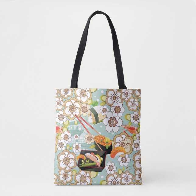 Bolso De Tela Comida japonesa: Modelo 4 del sushi (Anverso)