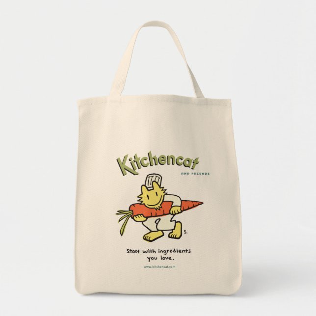 Bolso De Tela "Comience con los ingredientes que usted ama" el (Frente)