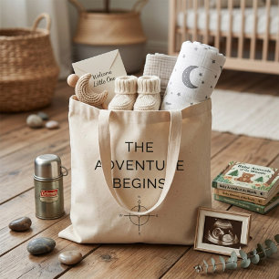 Bolso De Tela Comienza La Aventura Anuncio De Nuevo Bebé Adorabl