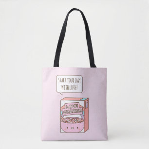 Bolso De Tela Comienza tu día con Cereal para desayunar Love ros