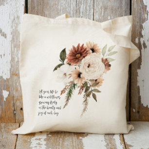 Bolso De Tela Comilla personalizada del bouquet de Boho Floral