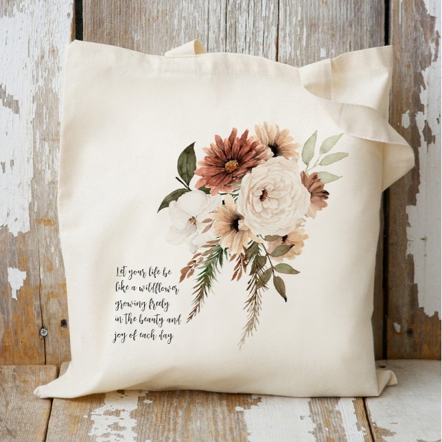 Bolso De Tela Comilla personalizada del bouquet de Boho Floral (Subido por el creador)