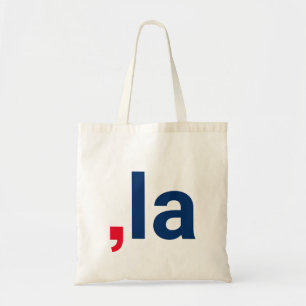 Bolso De Tela Comma La kamala pronunciación divertida azul rojo