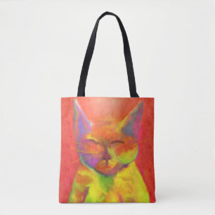 Bolso De Tela ¿Cómo puede usted servirme? Arte del gato
