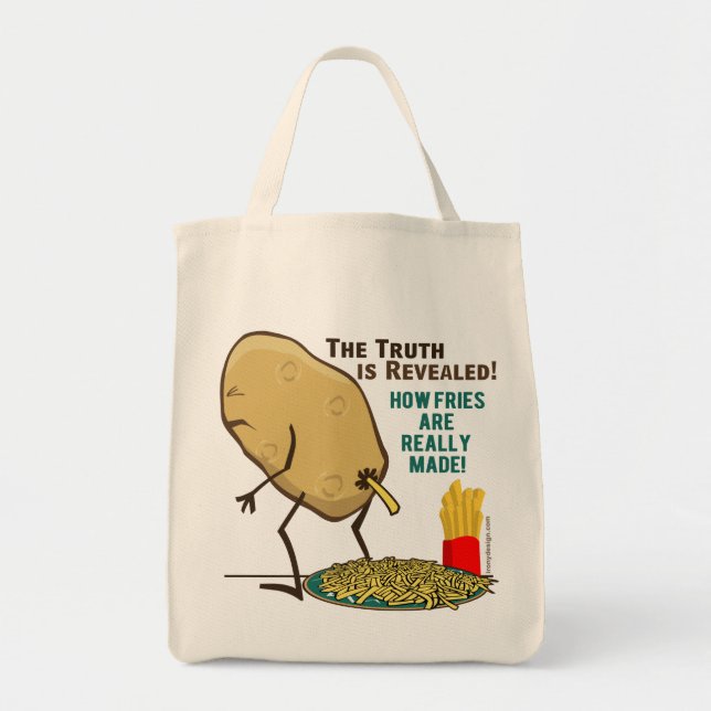Bolso De Tela ¿Cómo se fabrican realmente las frutas en papa? (Frente)