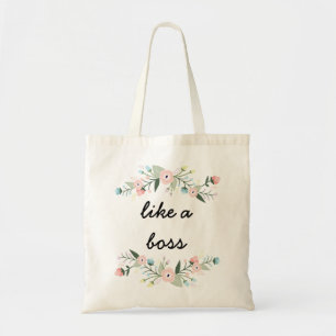 Bolso De Tela Como Un Jefe Cita Floral Tote Bag