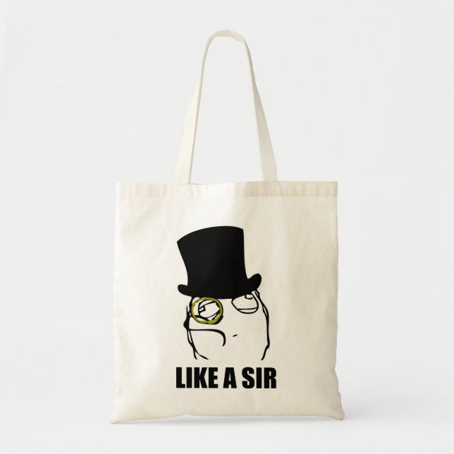 Bolso De Tela Como un sir Monocle Rage Face Meme (Frente)