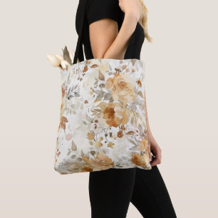 Bolso De Tela Cómoda impresión botánica floral de otoño