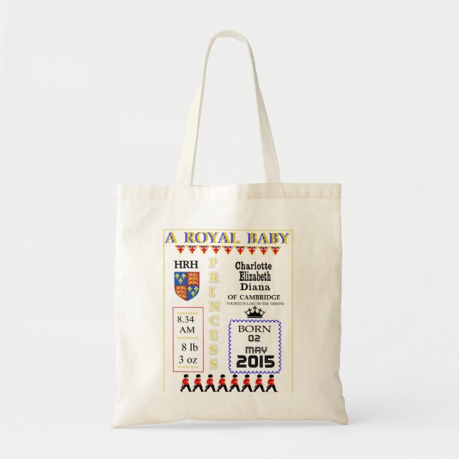 Bolso De Tela Comorativo Keepsakes Royal Princess Charlotte (Frente)