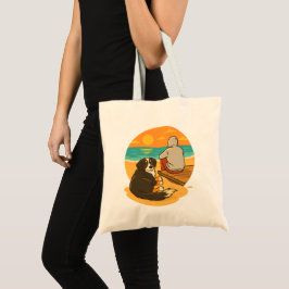 Bolso De Tela Compañero de Perro de Montaña de Berna en Sunset B
