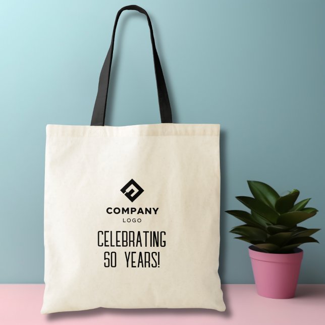 Bolso De Tela Company Business Logo Celebrating # Years Custom (Subido por el creador)