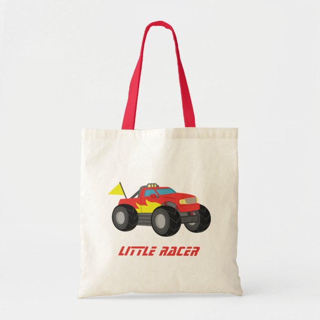 Bolso De Tela Competir con a muchachos rojos del monster truck (Frente)