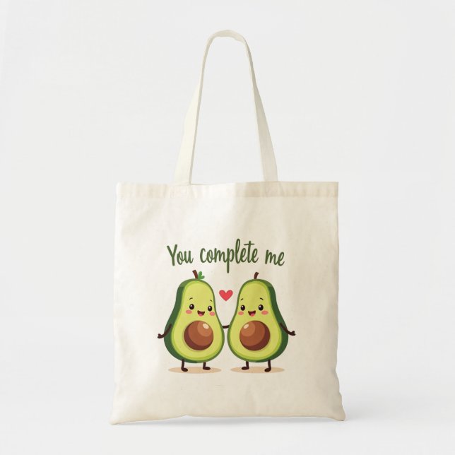 Bolso De Tela Completarme - Cuidado aguacate Love Design (Frente)