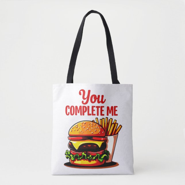 Bolso De Tela Completarme Gráfico Pizza (Anverso)