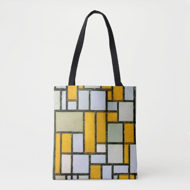 Bolso De Tela Composición amarillo y gris, mondriano (Anverso)