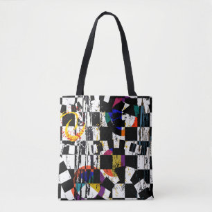 Bolso De Tela composición de fondo abstracta, con trazos, spl