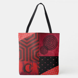 Bolso De Tela Composición negra y roja