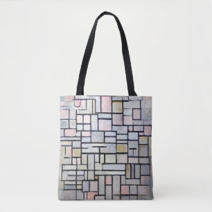 Bolso De Tela Composición rosa y gris, Mondriano