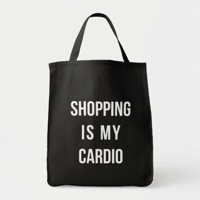 Bolso De Tela Comprar es mi cardio en negro (Frente)