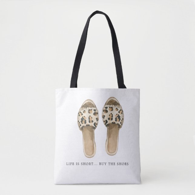 Bolso De Tela Comprar los zapatos | Ilustracion de moda acuarela (Anverso)