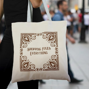 Bolso De Tela Compras arreglan todo Lotus & Vines decorativos