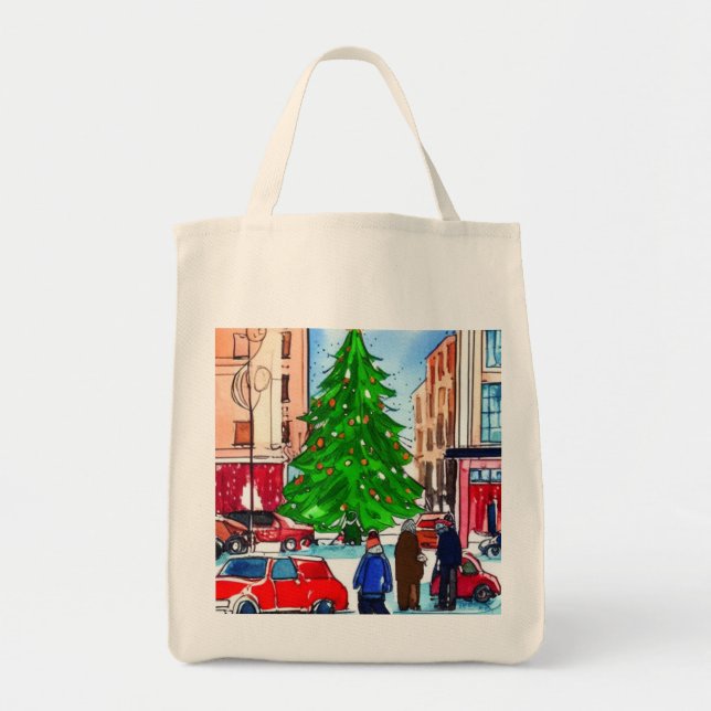 Bolso De Tela Compras de navidades (Frente)