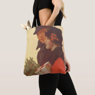 Bolso De Tela Compras de regalos de Navidad vintage, amor y roma
